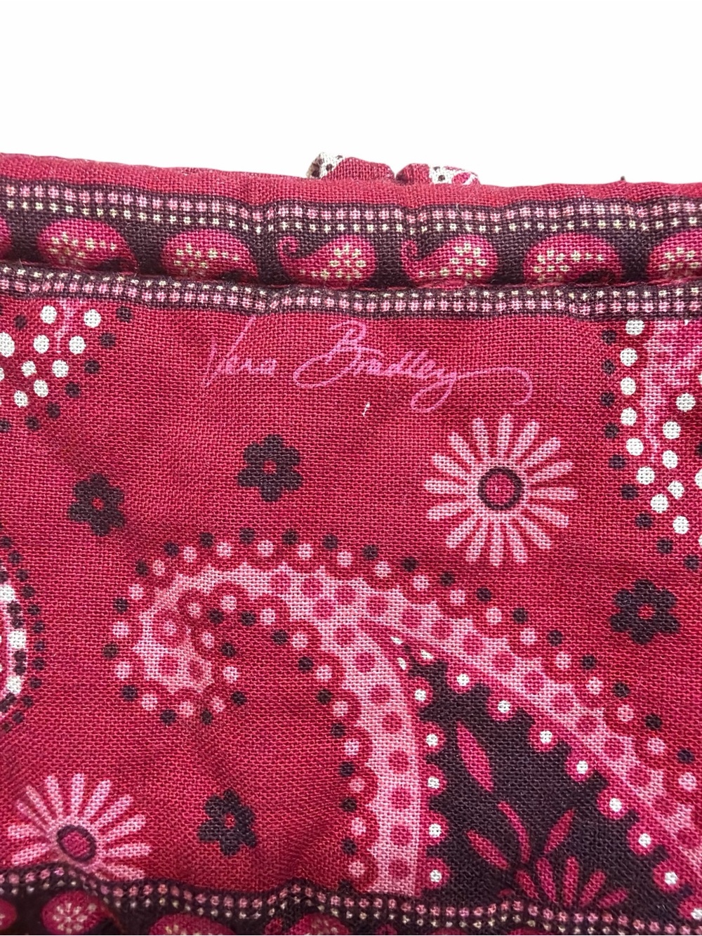 Vintage Vera Bradley Tote Bag Retired Mesa Red Paisley Print - Picture 4 of 8